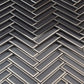 Gray 12x12 Glossy Glass Herringbone Mosaic Tile