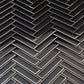 Gray 12x12 Glossy Glass Herringbone Mosaic Tile