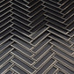 Gray 12x12 Glossy Glass Herringbone Mosaic Tile - Sample