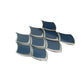 Blue, Gray 10x12 Glossy Glass Arabesque, Fan Mosaic Tile - Sample