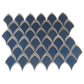 Blue, Gray 10x12 Glossy Glass Arabesque, Fan Mosaic Tile - Sample