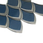 Blue, Gray 10x12 Glossy Glass Arabesque, Fan Mosaic Tile - Sample