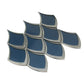 Blue, Gray 10x12 Glossy Glass Arabesque, Fan Mosaic Tile - Sample