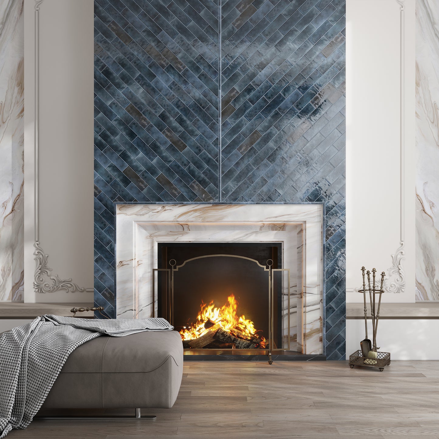 Spruce Blue 2.5 x 8 Glossy Ceramic Subway Tile