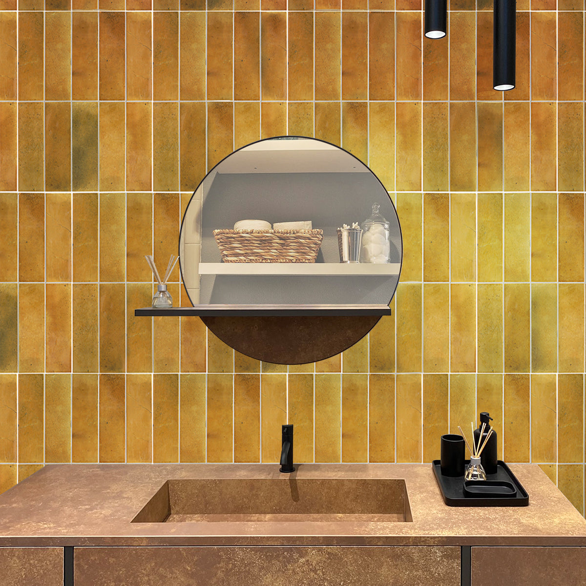 Honey Orange 2.5 x 8 Glossy Ceramic Subway Tile