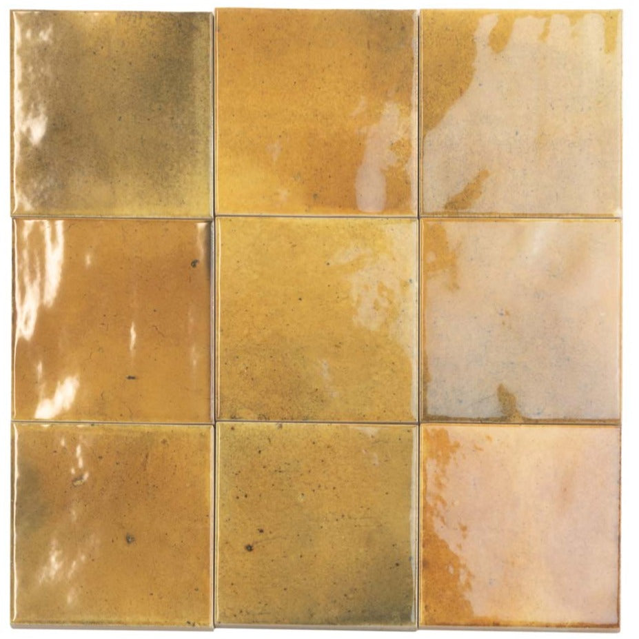 Honey Orange 4 x 4 Glossy Ceramic Square Tile