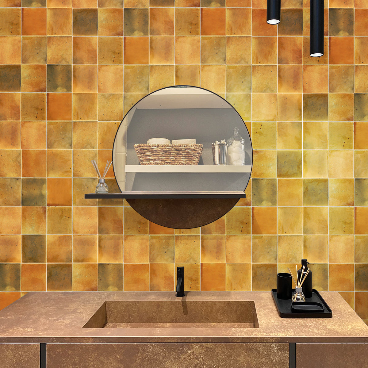 Honey Orange 4 x 4 Glossy Ceramic Square Tile