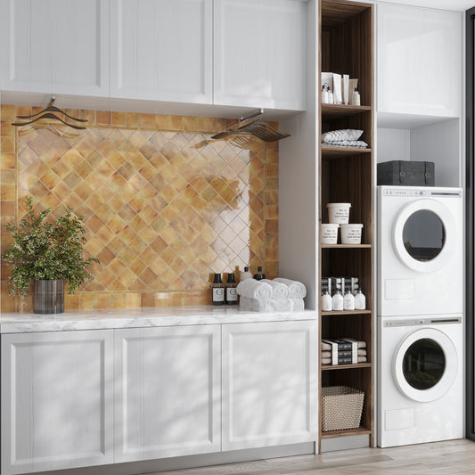 Honey Orange 0.5 x 8 Glossy Ceramic Pencil Trim