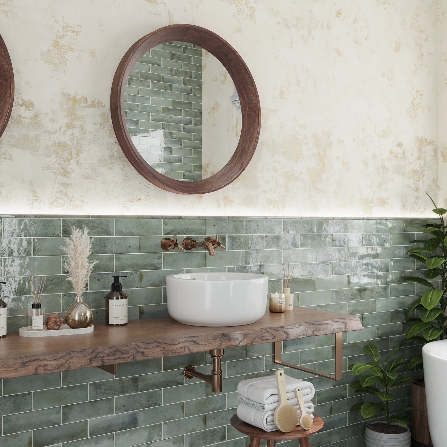 Sage Green 0.5 x 8 Glossy Ceramic Pencil Trim