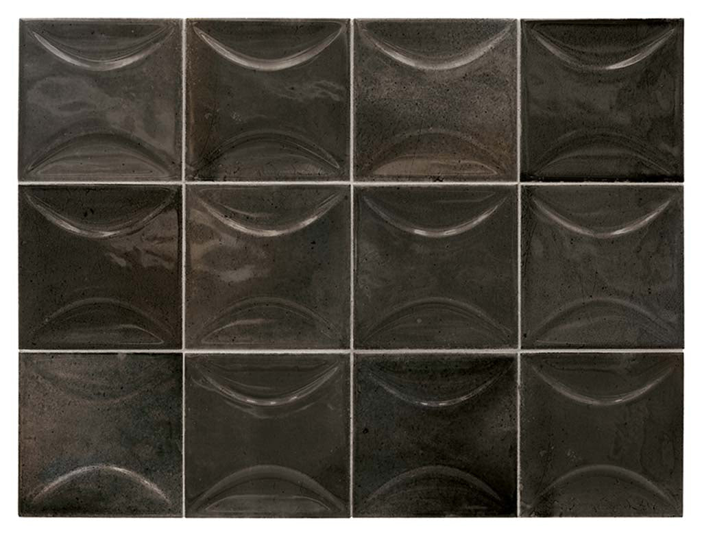 Black 4 x 4 Glossy Ceramic Subway Deco Tile