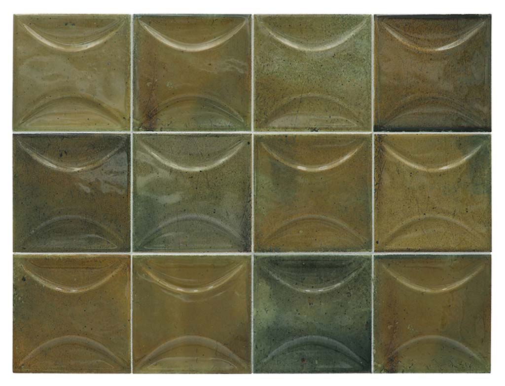 Olive Green 4 x 4 Glossy Ceramic Subway Deco Tile