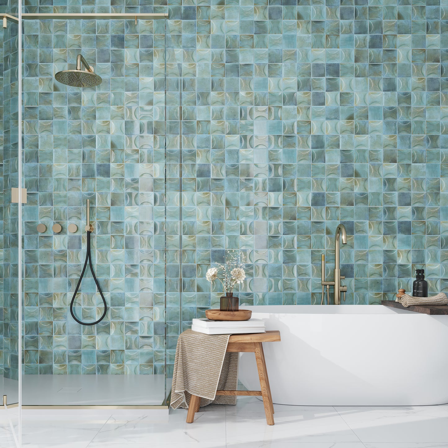 Blue 4 x 4 Glossy Ceramic Square Tile