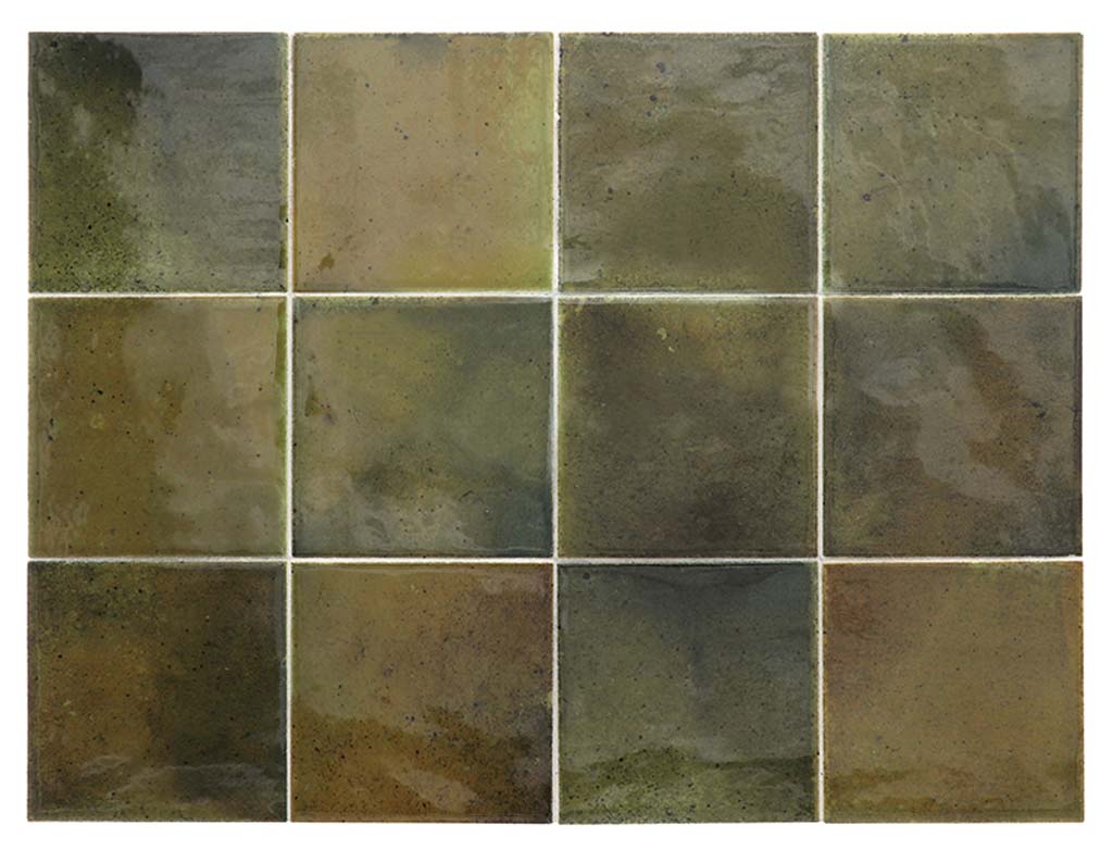 Olive Green 4 x 4 Glossy Ceramic Square Tile