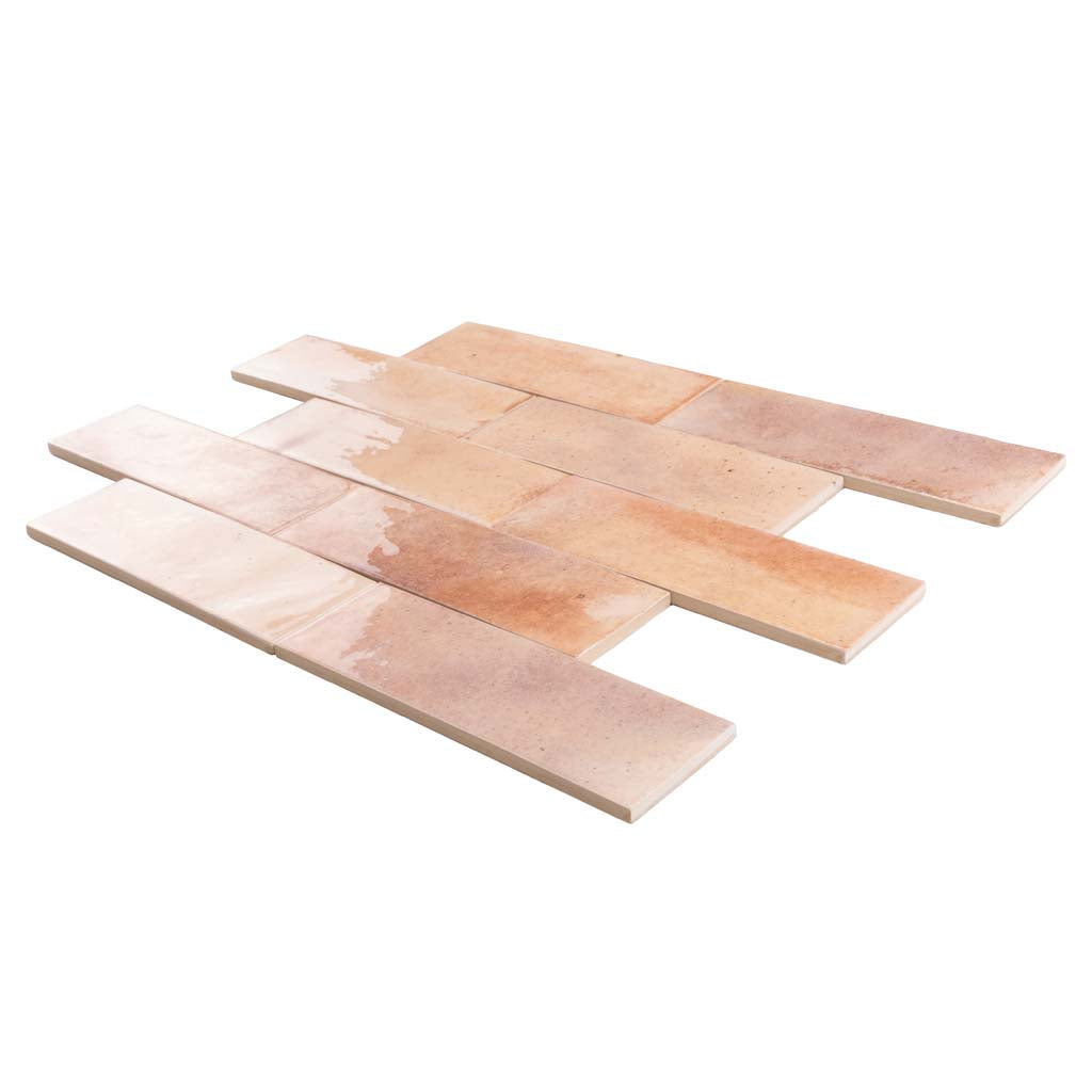 Pink 2.5 x 8 Glossy Ceramic Subway Tile