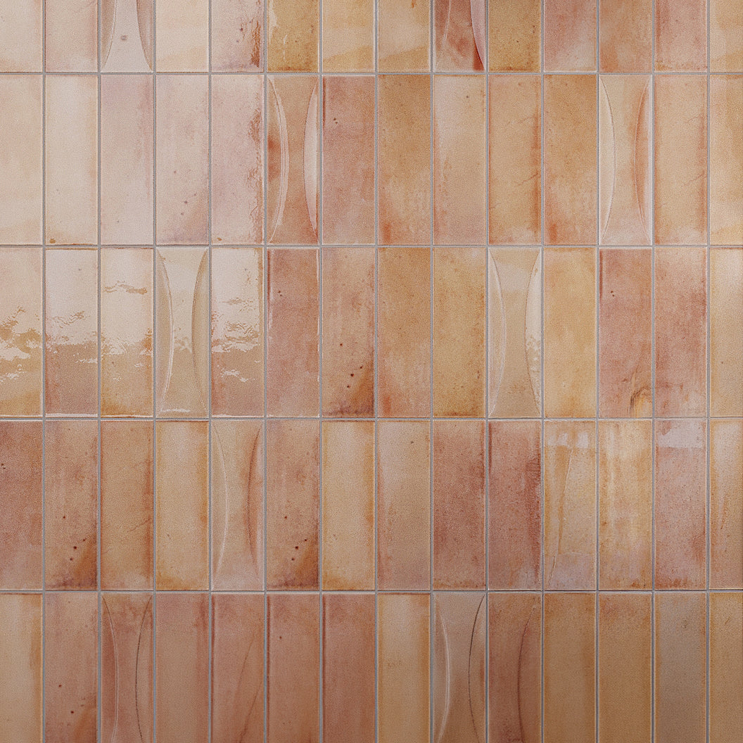 Pink 2.5 x 8 Glossy Ceramic Subway Tile