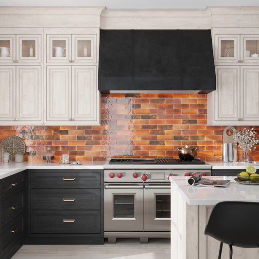 Red 2.5 x 8 Glossy Ceramic Subway Tile - Sample