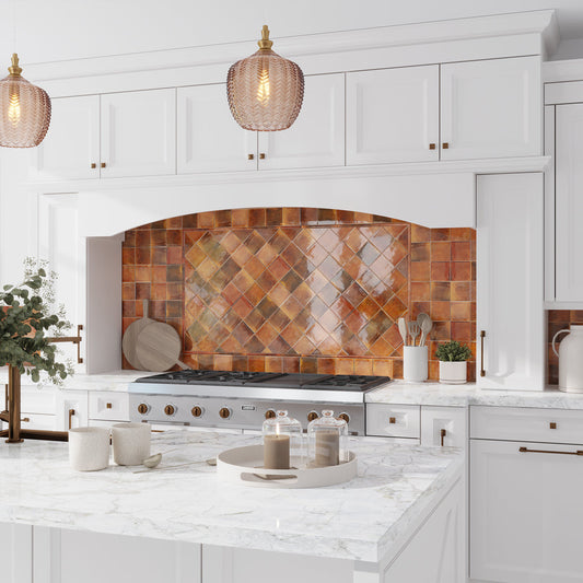 Red 4 x 4 Glossy Ceramic Square Tile - Sample