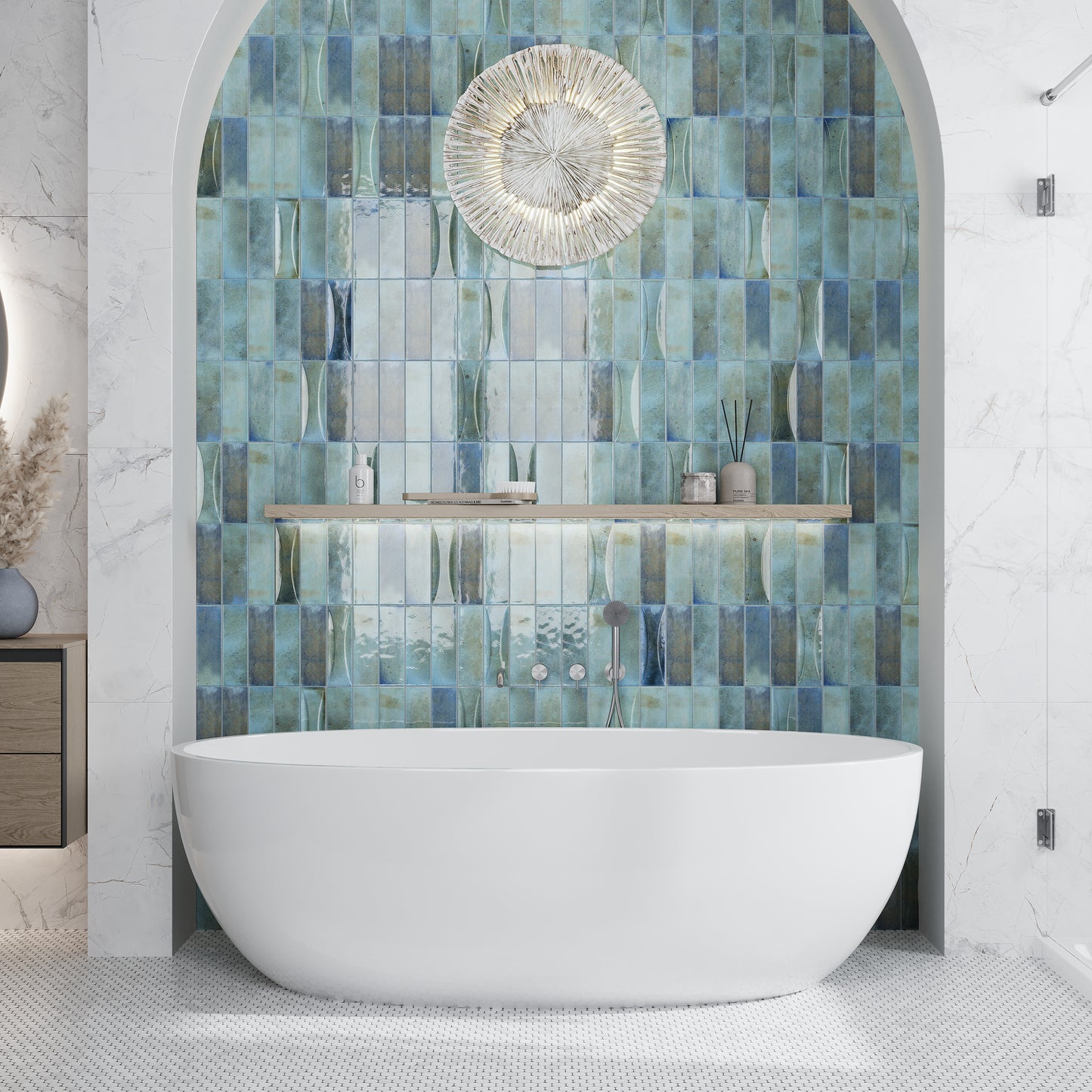 Blue 2.5 x 8 Glossy Ceramic Subway Tile