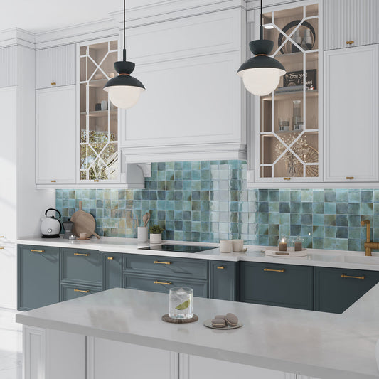 Blue 4 x 4 Glossy Ceramic Square Tile - Sample