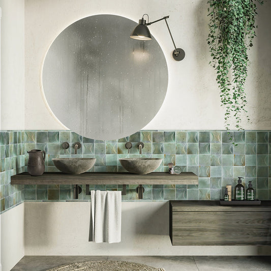 Blue 0.5 x 8 Glossy Ceramic Pencil Trim - Sample