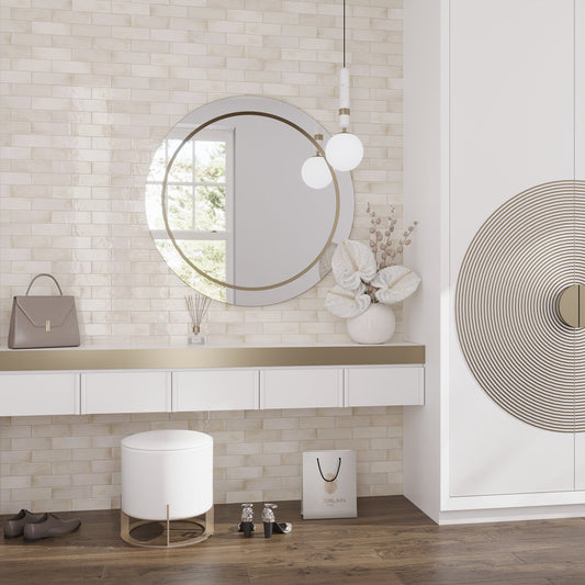 White 2.5 x 8 Glossy Ceramic Subway Tile - Sample