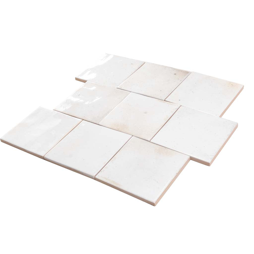 White 4 x 4 Glossy Ceramic Square Tile