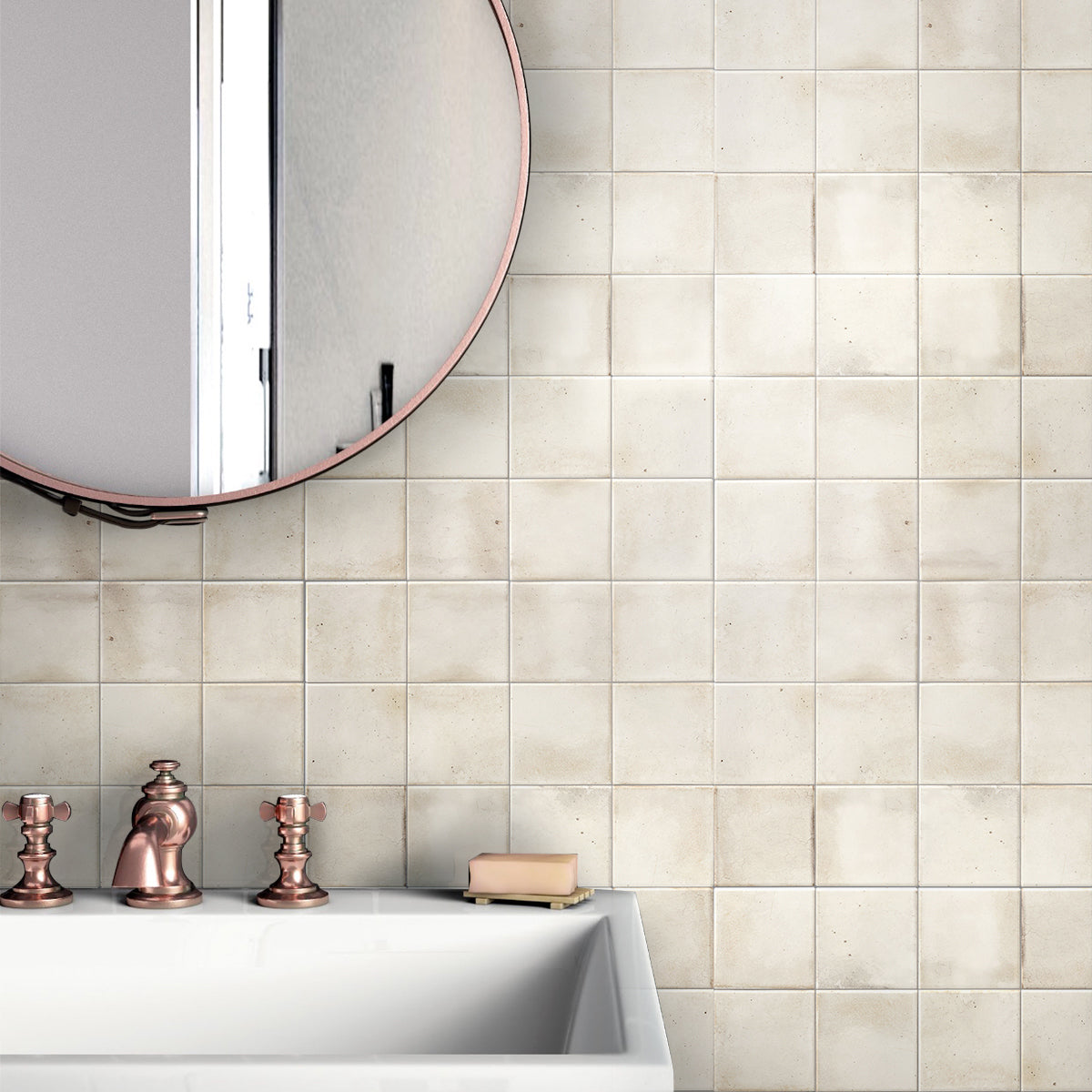 White 4 x 4 Glossy Ceramic Square Tile