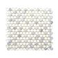 White 12x12 Glossy Glass, Marble Mosaic Tile