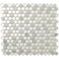 White 12x12 Glossy Glass, Marble Mosaic Tile