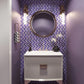 Purple 12 x 12 Polished, Foiled Glass, Resin, Stone Mosaic Tile