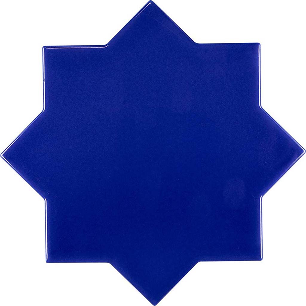 Cobalt Blue 5 x 5 Glossy Ceramic Star Tile