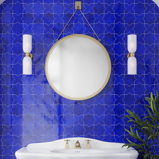 Cobalt Blue 5 x 5 Glossy Ceramic Star Tile