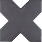 5" White Star with Charcoal Black Cross Matte Ceramic Tile