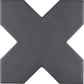 Charcoal Black 5" Star with Cross Matte Ceramic Tile - Sample