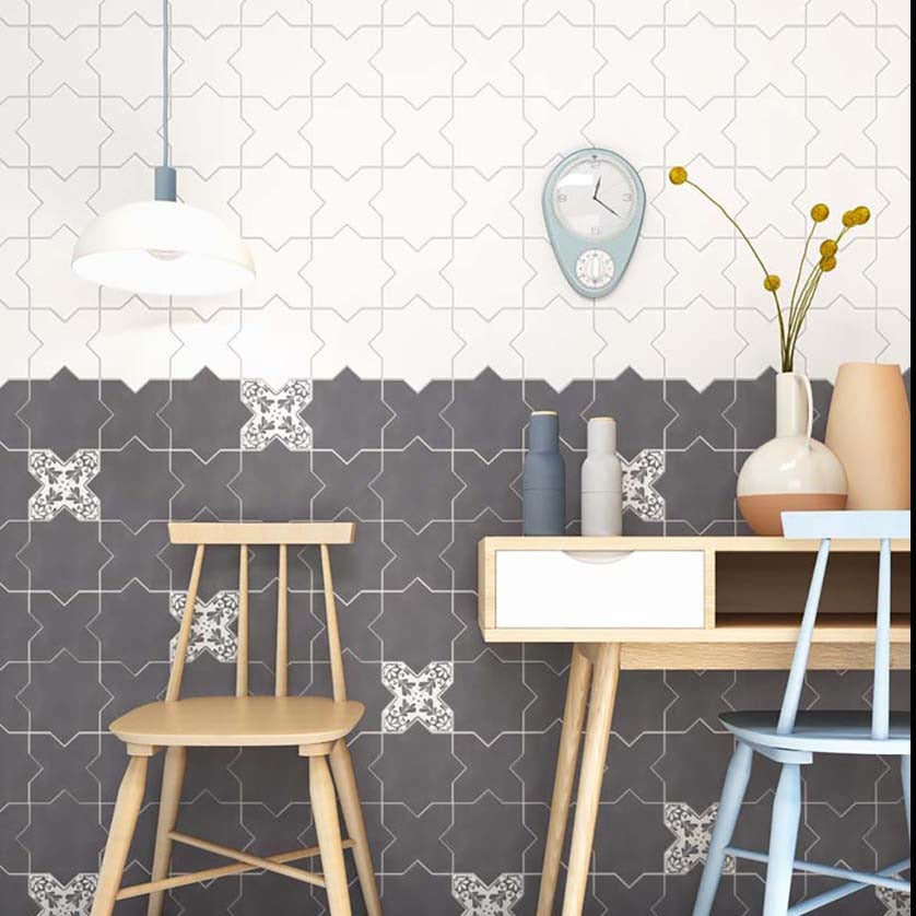 Gray 5 x 5 Matte Ceramic Cross Tile