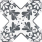 Charcoal Black 5" Star with Cross Deco Matte Ceramic Tile
