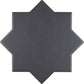 5" Charcoal Black Star with Gray Cross Deco Matte Ceramic Tile - Sample