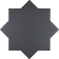 Charcoal Black 5" Star with Cross Matte Ceramic Tile