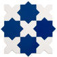 5" Cobalt Blue Star with Pearl White Cross Glossy Ceramic Tile