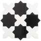5" Black Star with Pearl White Cross Glossy Ceramic Tile