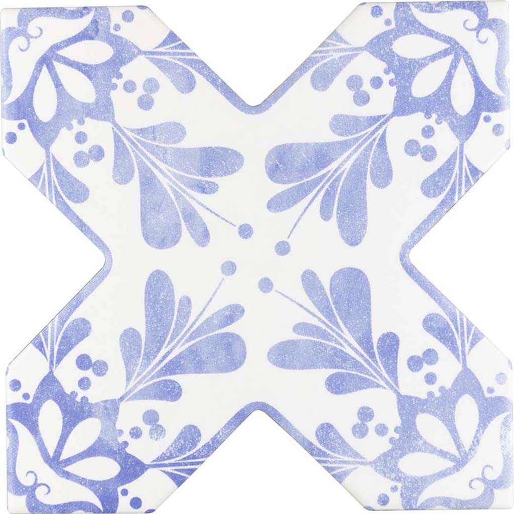 Cornflower Blue 5 x 5 Matte Ceramic Cross Tile