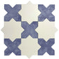 5" White Star with Cornflower Blue Cross Matte Ceramic Tile