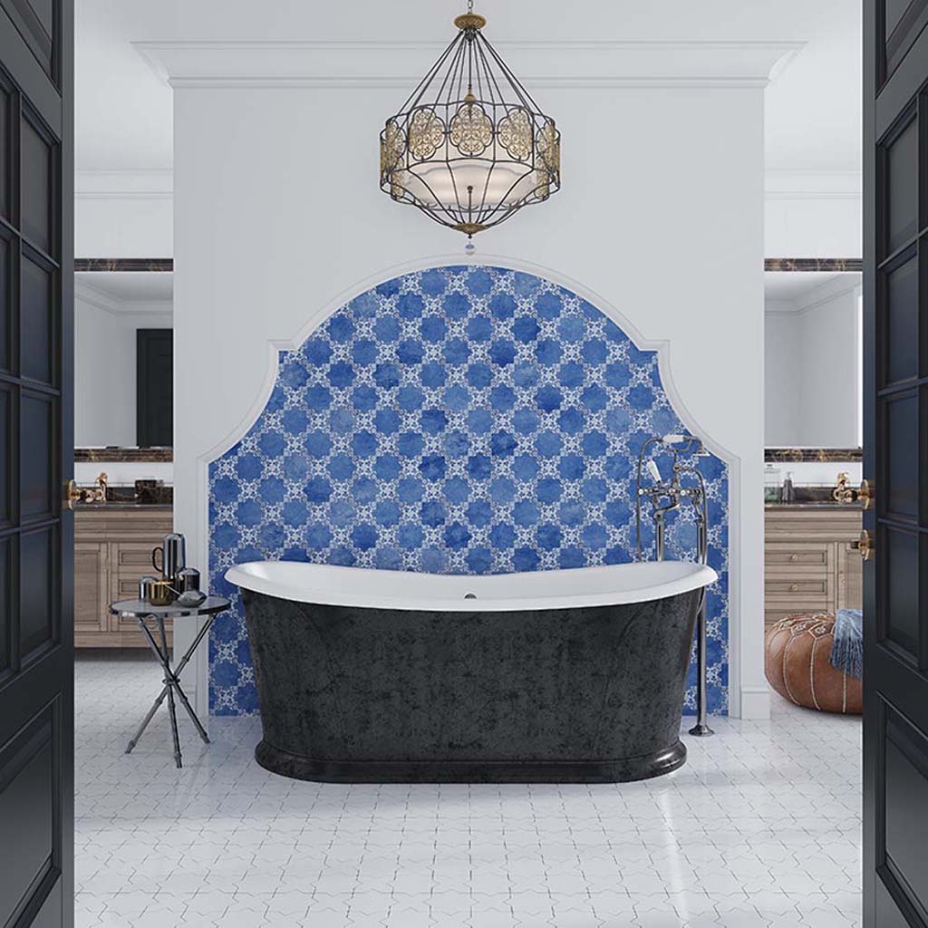 Cornflower Blue 5 x 5 Matte Ceramic Star Tile