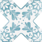 5" White Star with Pistachio Green Cross Deco Matte Ceramic Tile - Sample