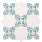 5" White Star with Pistachio Green Cross Deco Matte Ceramic Tile