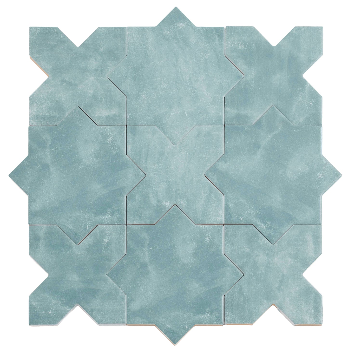 Pistachio Green 5" Star with Cross Matte Ceramic Tile - Sample