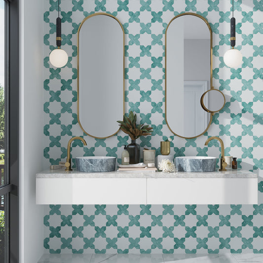 Pistachio Green 5 x 5 Matte Ceramic Cross Tile - Sample