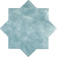 Pistachio Green 5" Star with Cross Deco Matte Ceramic Tile - Sample