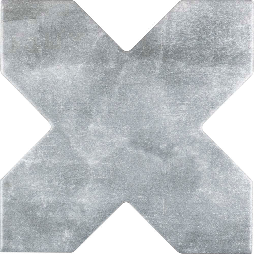 Gray 5" Star with Cross Matte Ceramic Tile