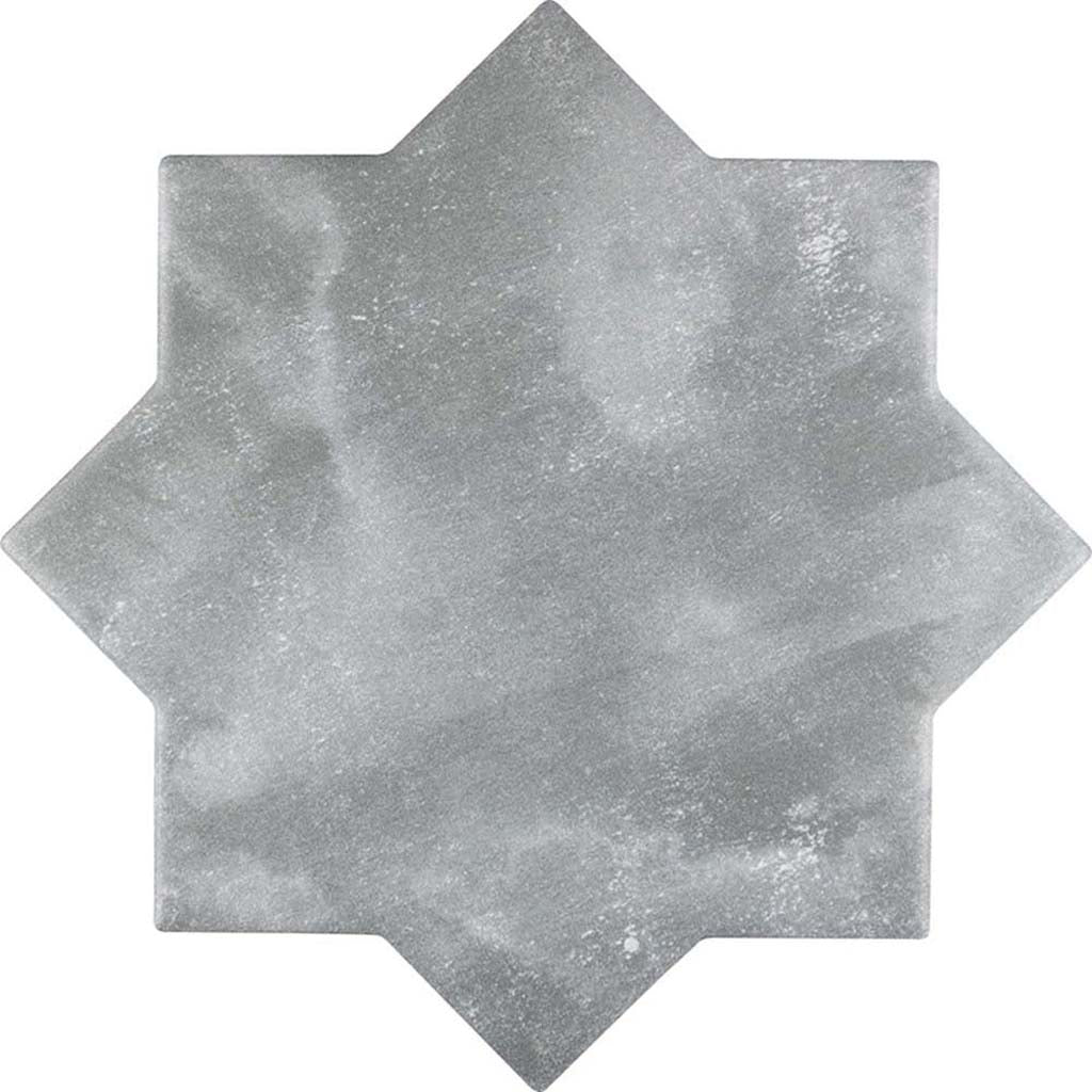 Light Grey 5 x 5 Matte Ceramic Star Tile